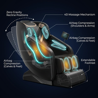 4D Massage Chair Full Body, Zero Gravity Massage Chair with Heat and Foot Massage with Airbags, Kneading, Bluetooth, LCD Touch Control - Black — How It Works