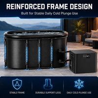 Cold Plunge Tub Bundle Built for Home Recovery, 148 Gallon Insulated System, 1/3HP Chiller, Built-In Filter