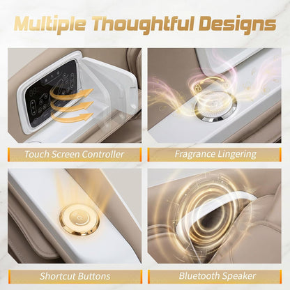 4D Massage Chair Full Body, Zero Gravity Recliner,34 Airbags Massage,20 Auto Massage Programs,Auto Body Scan,Ai Voice Control,55" SL Track,Beige