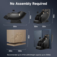 4D Massage Chair Full Body, Zero Gravity Massage Chair with Heat and Foot Massage with Airbags, Kneading, Bluetooth, LCD Touch Control - Black