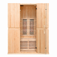 Infrared Home Sauna Built for Daily Wellness, 2 Person Capacity, Full Spectrum Radiators, Hemlock Wood Construction