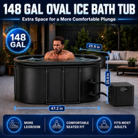 Cold Plunge Tub Bundle Built for Home Recovery, 148 Gallon Insulated System, 1/3HP Chiller, Built-In Filter