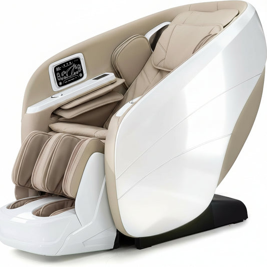 4D Massage Chair Full Body, Zero Gravity Recliner,34 Airbags Massage,20 Auto Massage Programs,Auto Body Scan,Ai Voice Control,55" SL Track,Beige