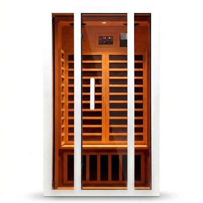 Home Infrared Sauna Built for Daily Wellness, 2-Person Capacity, Hemlock Wood, 6 Carbon Heaters, Low EMF