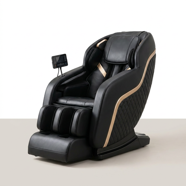4D Massage Chair Full Body, Zero Gravity Massage Chair with Heat and Foot Massage with Airbags, Kneading, Bluetooth, LCD Touch Control - Black — Studio Shot