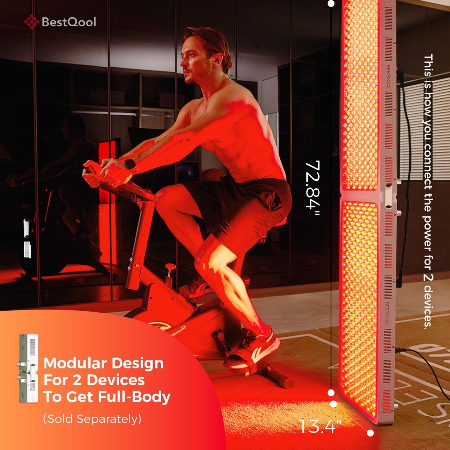 Red Light Therapy Panel, 4 Wavelengths Full Body Infrared Light Therapy, 300 Elite Grade Dual Chip Leds, FSA-HSA Red Light Device at Home, Ideal for Body, Face. Modular Design.